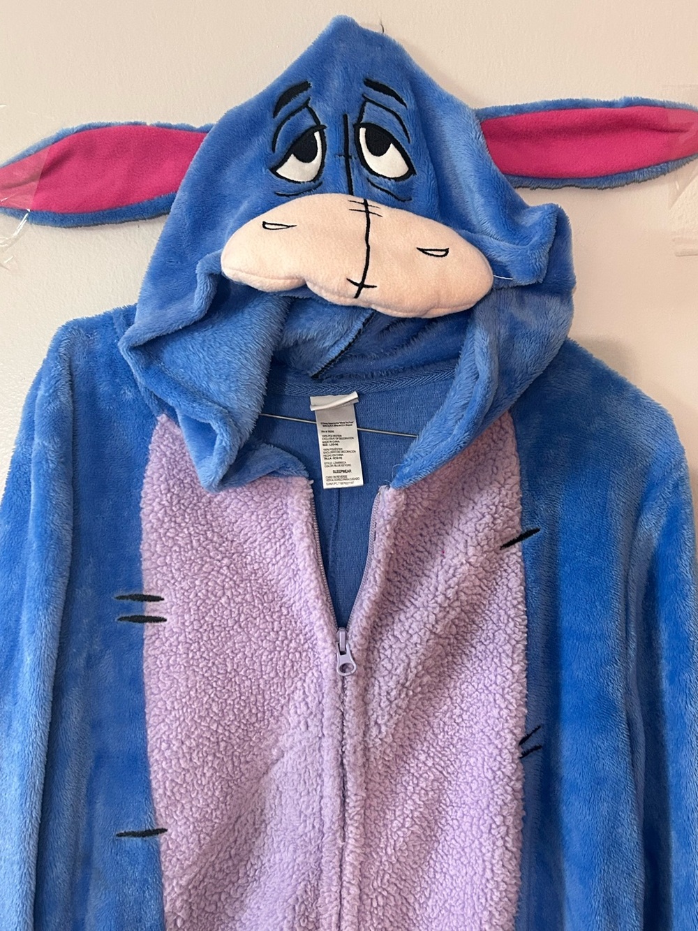 Disney Eeyore Blue and Lavender Hooded Onesie
